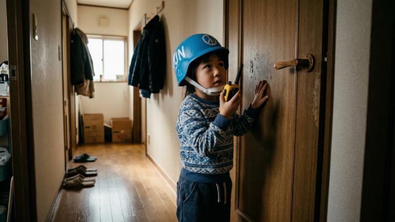 Living Room Becomes Conflict Zone After Chocolate Disappearance. Husband Suspected of Involvement Barricades in Bathroom, UN (Age 5) Dispatched for Welfare Check