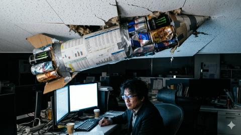 Into Space Instead of Overtime Pay: Corporate Drone's 'Desktop DIY Rocket' Sells for Record High in Modern Art Auction