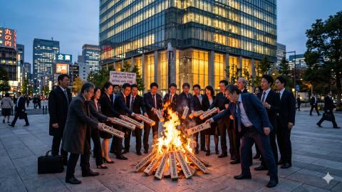 Firewood Engraved with Corporate Apology Statements Sells Out Instantly for 50,000 Yen. Shareholders Praise It as 'Burning Well'
